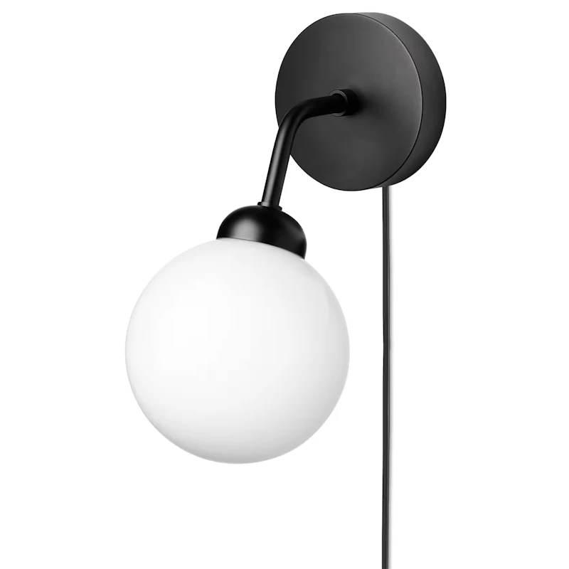 Apiales Vägglampa Med Sladd, Svart