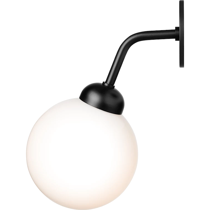 Apiales Vägglampa Integrerad, Satin Black / Opal