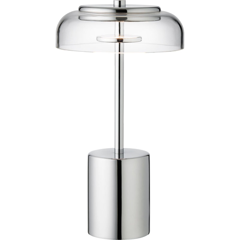 Blossi Mini Bordslampa Portabel, Krom / Klar