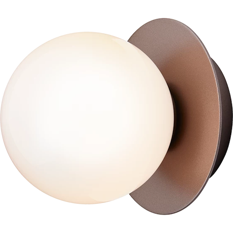 Liila 1 Vägg-/Taklampa 140 mm, Mörk Brons / Opal