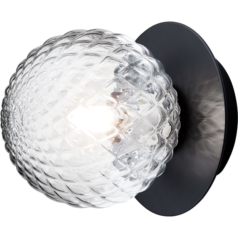 Liila 1 Vägg-/Taklampa 140 mm, Svart / Klar