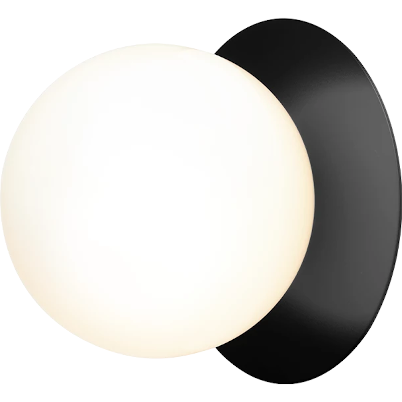 Liila 1 Vägg-/Taklampa 165 mm, Svart / Opal
