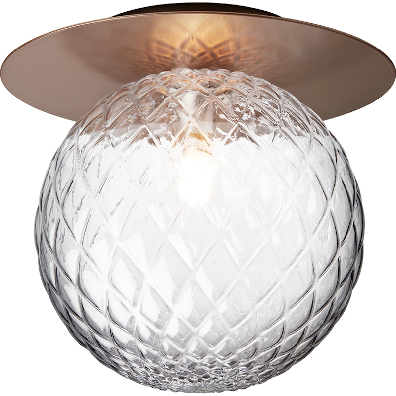 Liila 1 Vägg-/Taklampa 255 mm, Mörk Brons / Klar
