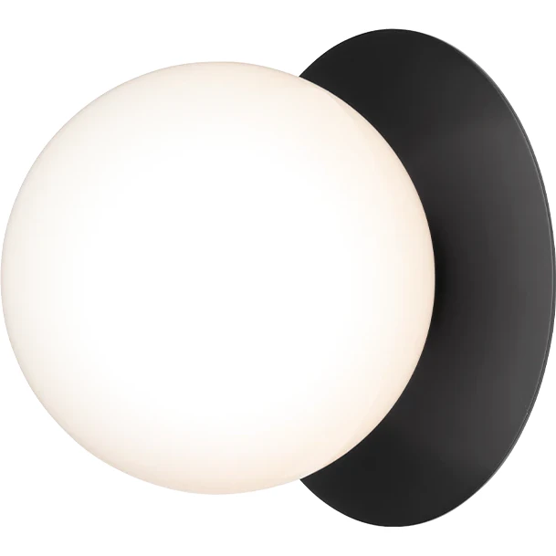 Nuura Liila 1 Vägg-/taklampa Utomhus 165 Mm Svart / Opal - Fasadlampor Glas Svart - 2046011