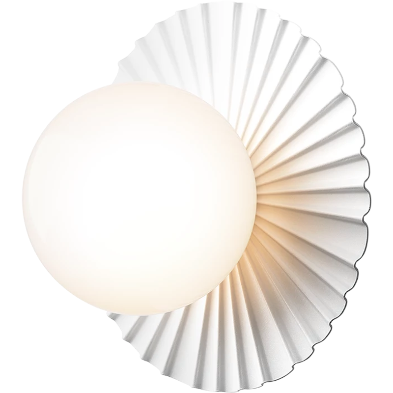 Liila Muuse Vägg-/Taklampa 200 mm, Vit / Opal