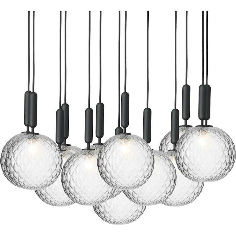 Miira 13 Ljuskrona 980 mm, Rock Grey / Klar