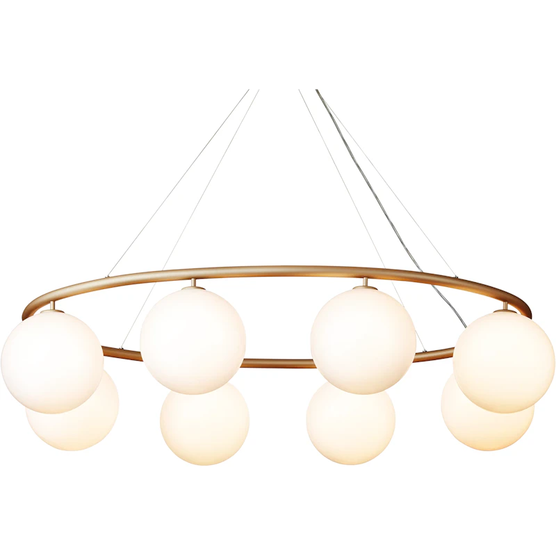 Miira 8 Oval Ljuskrona, Mässing / Opal