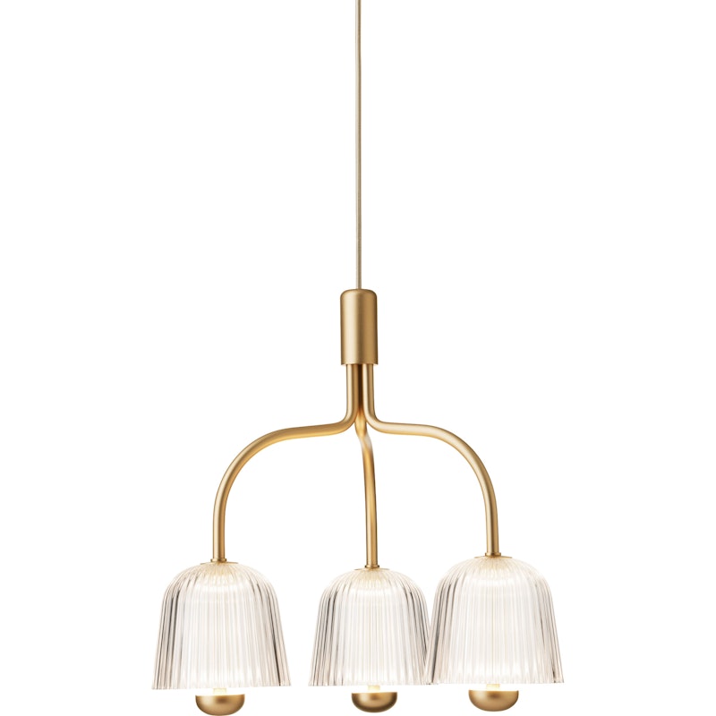 Asteea 3 Ljuskrona, Satin Brass / Klar