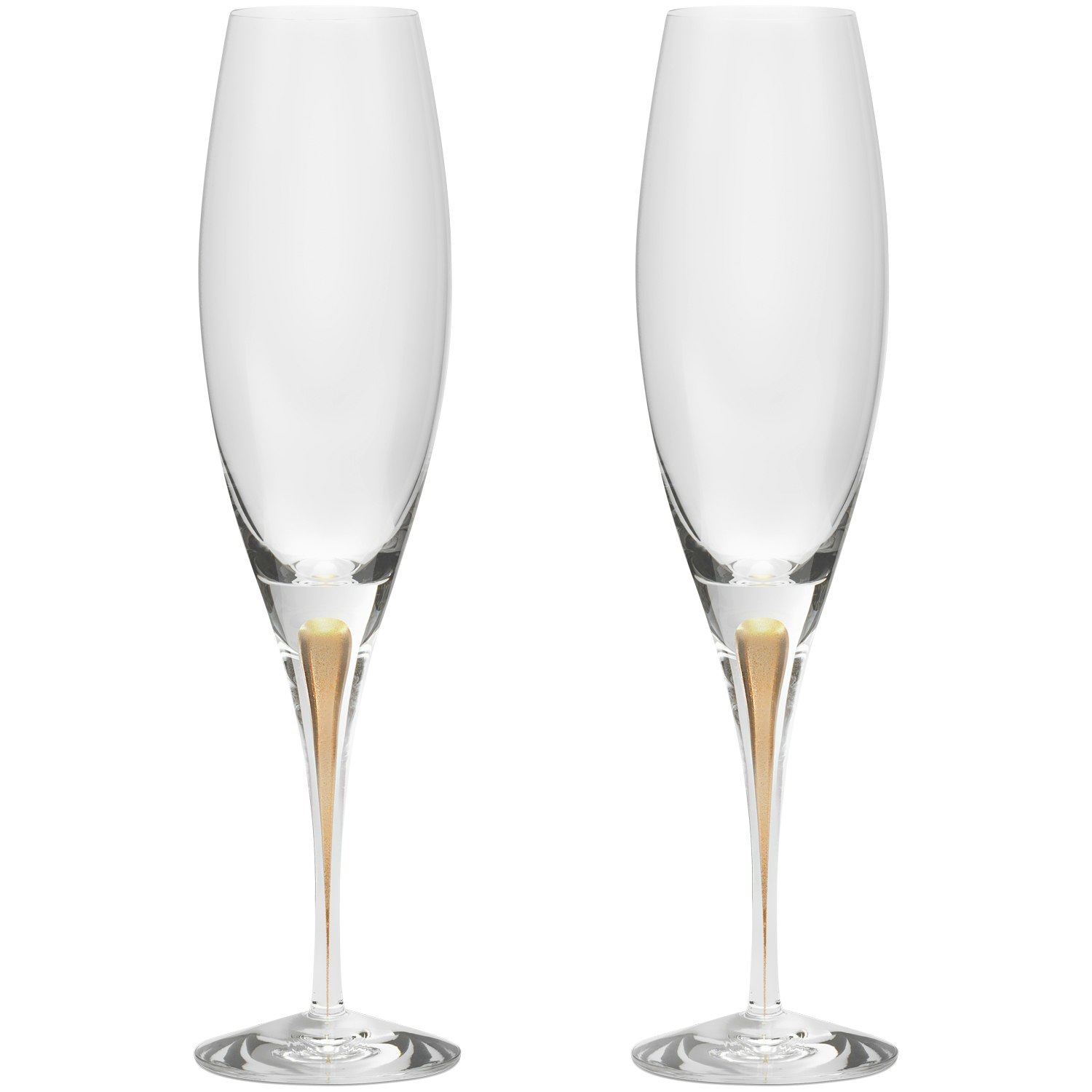 Orrefors Intermezzo Champagneglas 2-pack 26 Cl Guld - Vinglas Munbl&aring;st Kristallglas Guld - 6577494