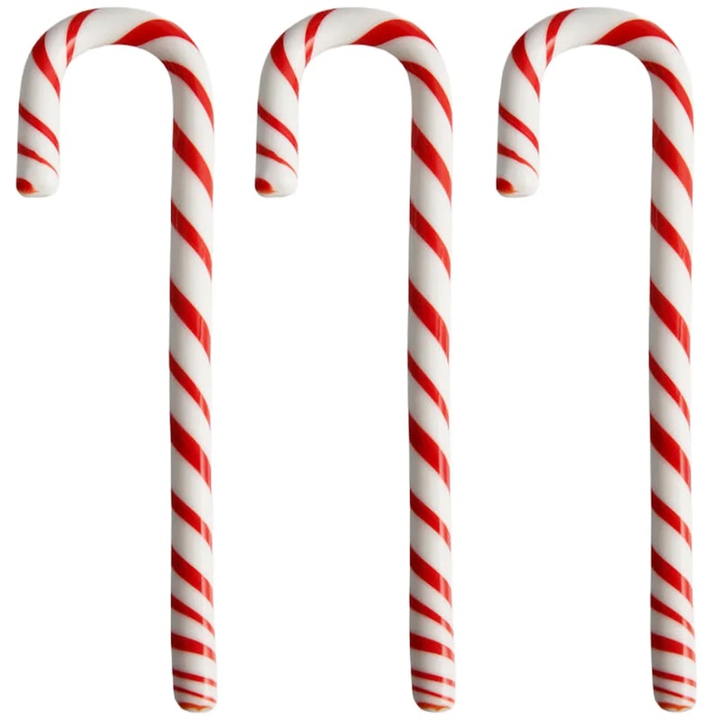 Polka Stick Juldekoration 17 cm 3-pack, Vit/Röd