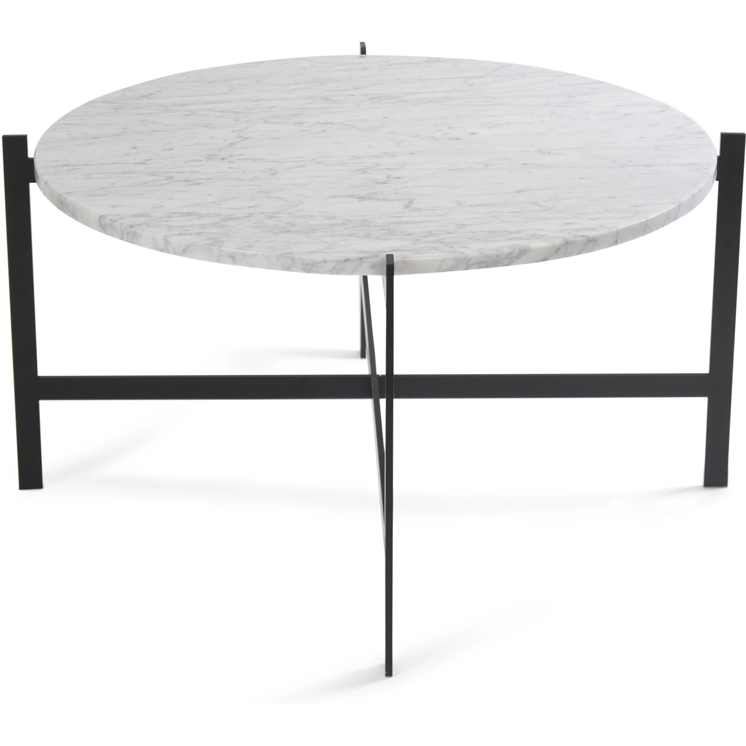 Ox Denmarq Deck Large Marble White Matt &Oslash;80 Black Frame - Soffbord Vit - OX31202-21-1
