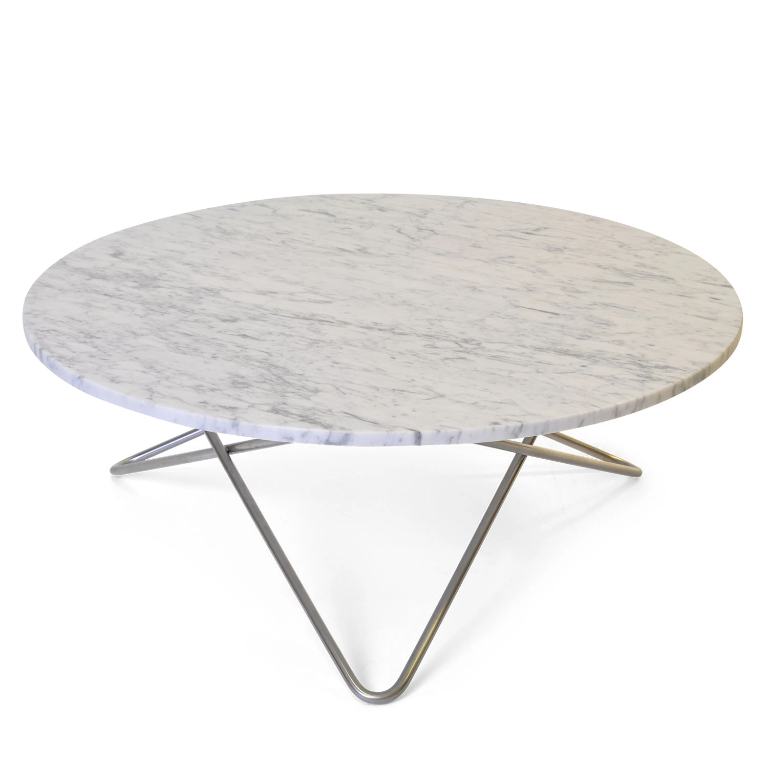 Ox Denmarq Large O Table Soffbord &Oslash;100 Cm /vit Marmor - Soffbord St&aring;l Vit - OX30301-21