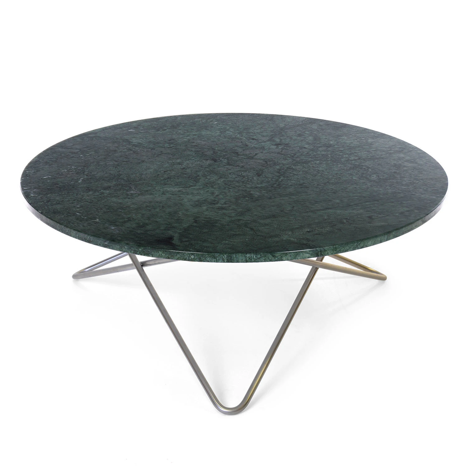 Ox Denmarq Large O Table Soffbord &Oslash;100 Cm /gr&ouml;n Marmor - Soffbord St&aring;l Gr&ouml;n - OX30301-23