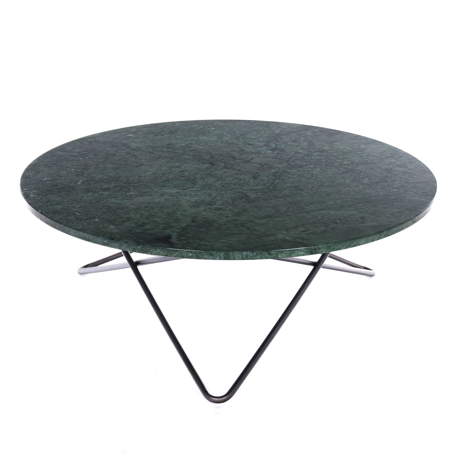 Ox Denmarq Large O Table Soffbord &Oslash;100 Cm Svart/gr&ouml;n Marmor - Soffbord St&aring;l Svart - OX30302-23