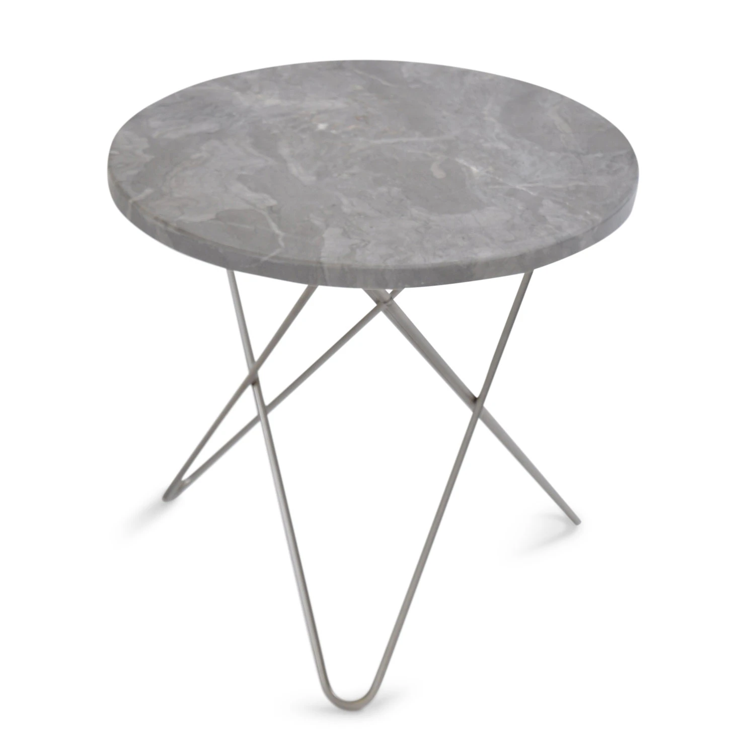 Ox Denmarq Mini O Table Sidobord &Oslash;40 Cm St&aring;l/gr&aring; - Sidobord & Avlastningsbord Marmor Gr&aring; - OX30001-25
