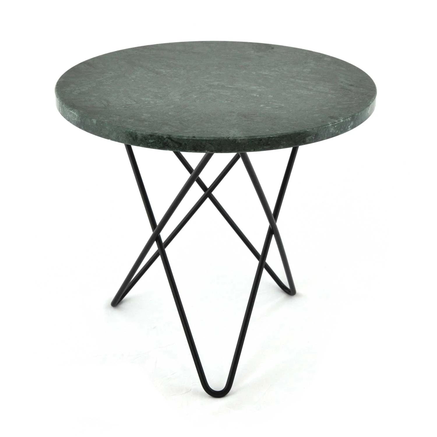 Ox Denmarq Mini O Table Sidobord &Oslash;40 Cm Svart/gr&ouml;n Marmor - Soffbord St&aring;l Svart - OX30002-23