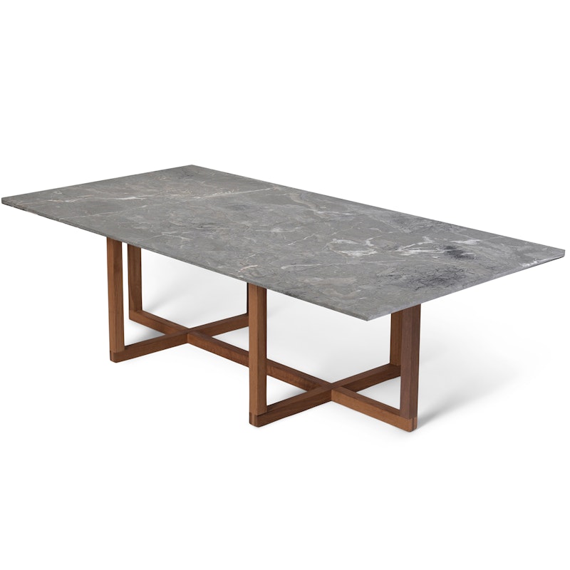 Ninety Large Soffbord 140x70x40 cm, Smoked Oak/Grey Marble