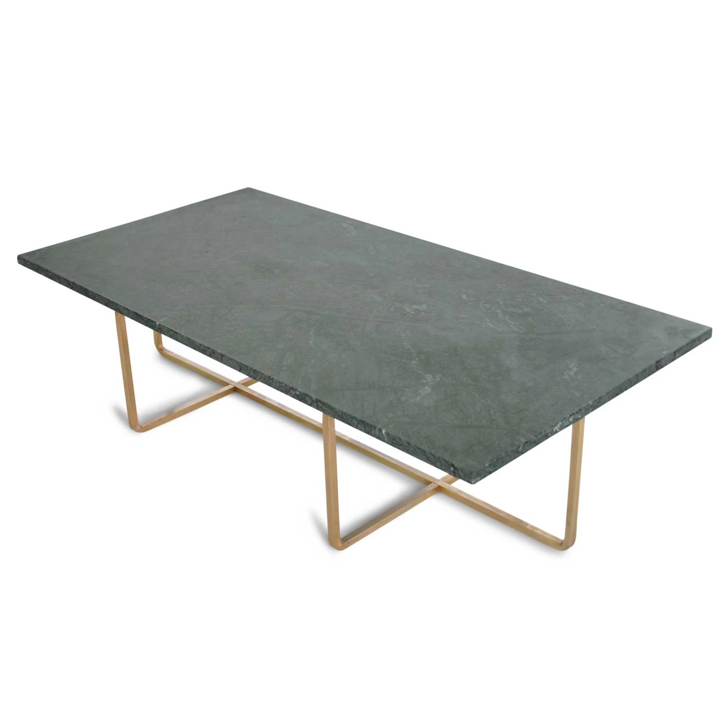 Ox Denmarq Ninety Soffbord 120x60x30 Cm M&auml;ssingsunderrede Gr&ouml;n - Soffbord Marmor Gr&ouml;n - OX40503-23