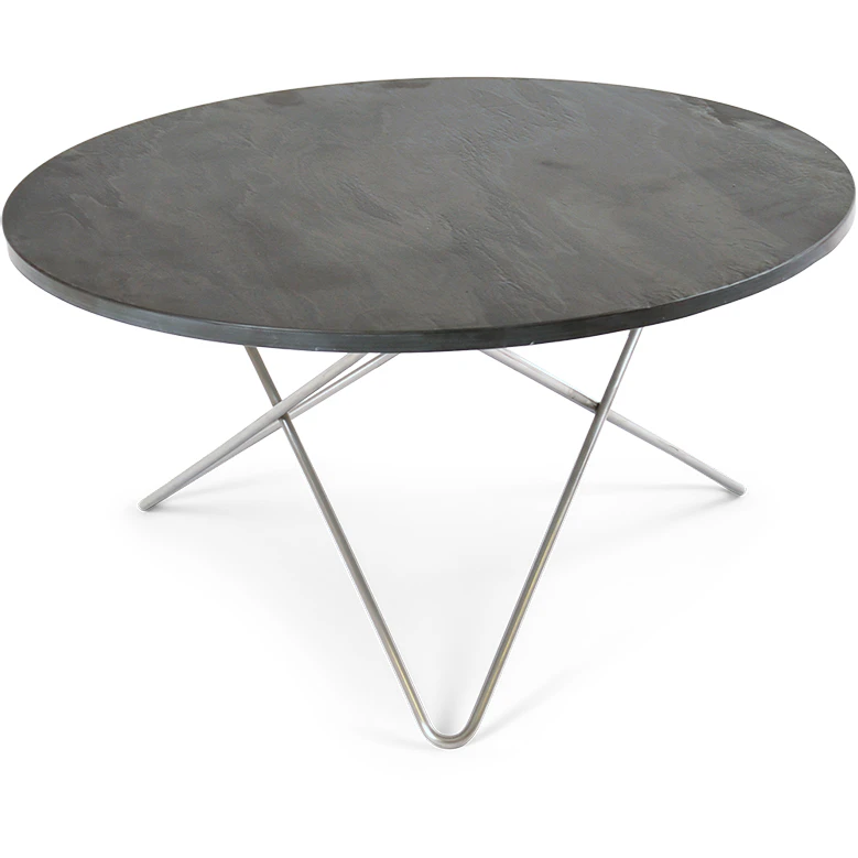 Ox Denmarq O Table Soffbord &Oslash;80 Cm St&aring;l/rustik - Soffbord Skiffer Gr&aring; - OX30201-59