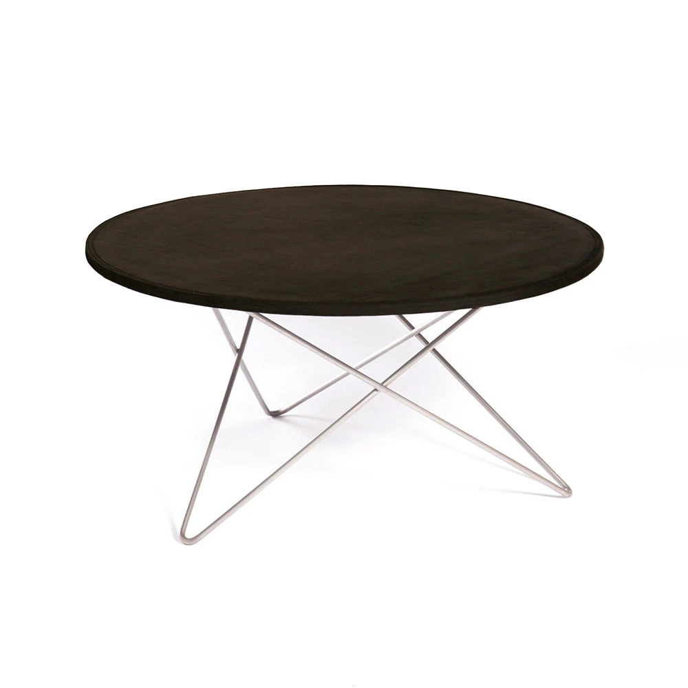 Ox Denmarq O Table Soffbord &Oslash;80 Cm /svart L&auml;der - Soffbord St&aring;l Svart - OX30201-15