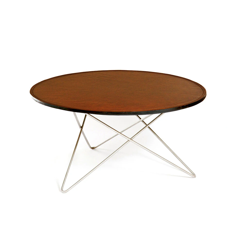 Ox Denmarq O Table Soffbord &Oslash;80 Cm /konjak L&auml;der - Soffbord St&aring;l Konjak - OX30201-13
