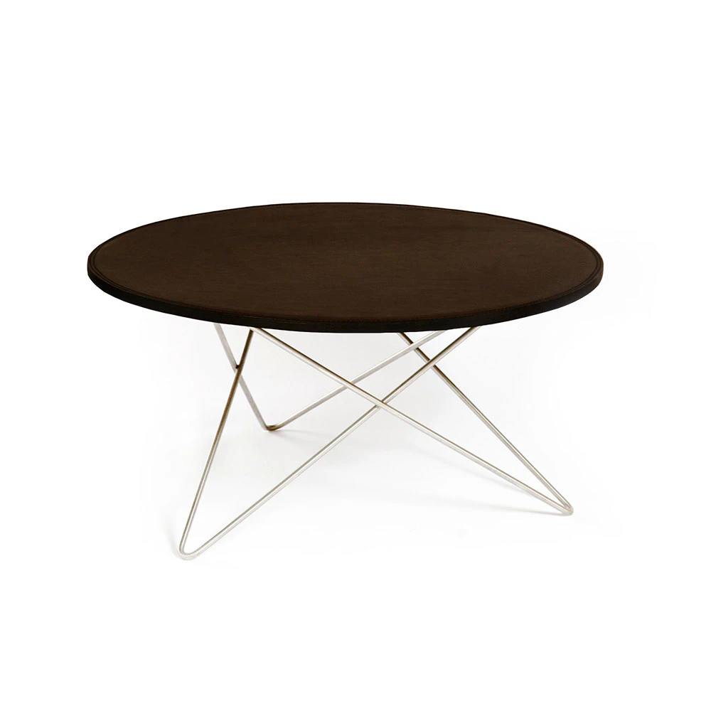 Ox Denmarq O Table Soffbord &Oslash;80 Cm /mockal&auml;der - Soffbord St&aring;l Mocka - O-soffbord-M-leather