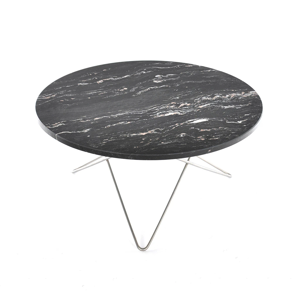 Ox Denmarq O Table Soffbord &Oslash;80 Cm St&aring;l/svart - Soffbord Marmor Svart - OX30201-24