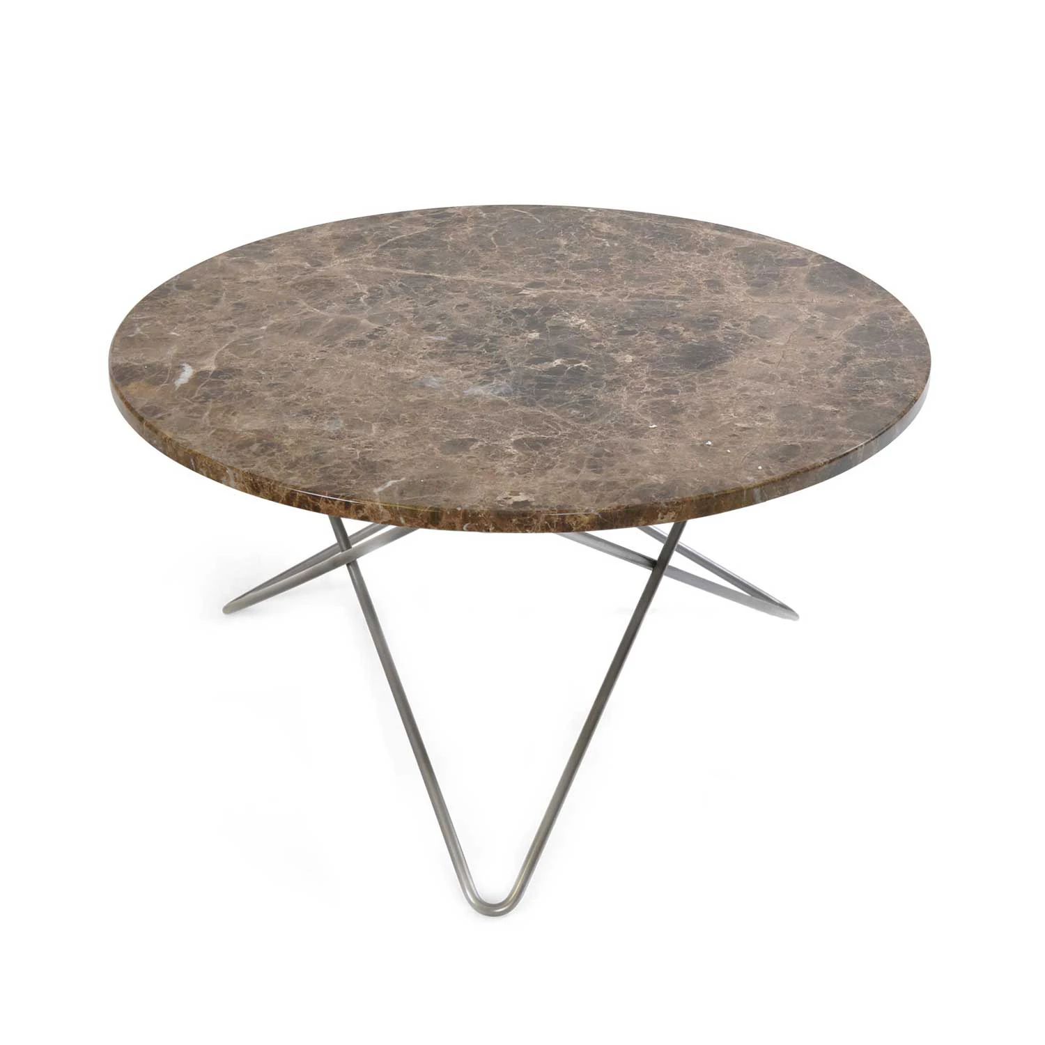 Ox Denmarq O Table Soffbord &Oslash;80 Cm St&aring;l/brun - Soffbord Marmor Brun - OX30201-26