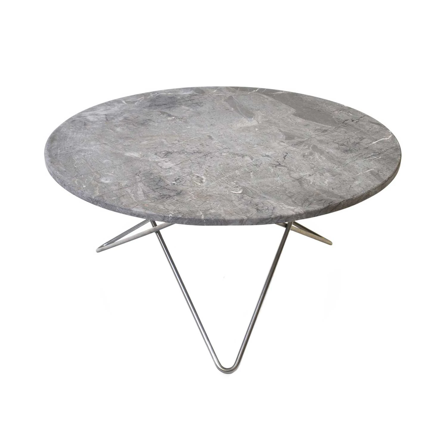 Ox Denmarq O Table Soffbord &Oslash;80 Cm St&aring;l/gr&aring; - Soffbord Marmor Gr&aring; - OX30201-25