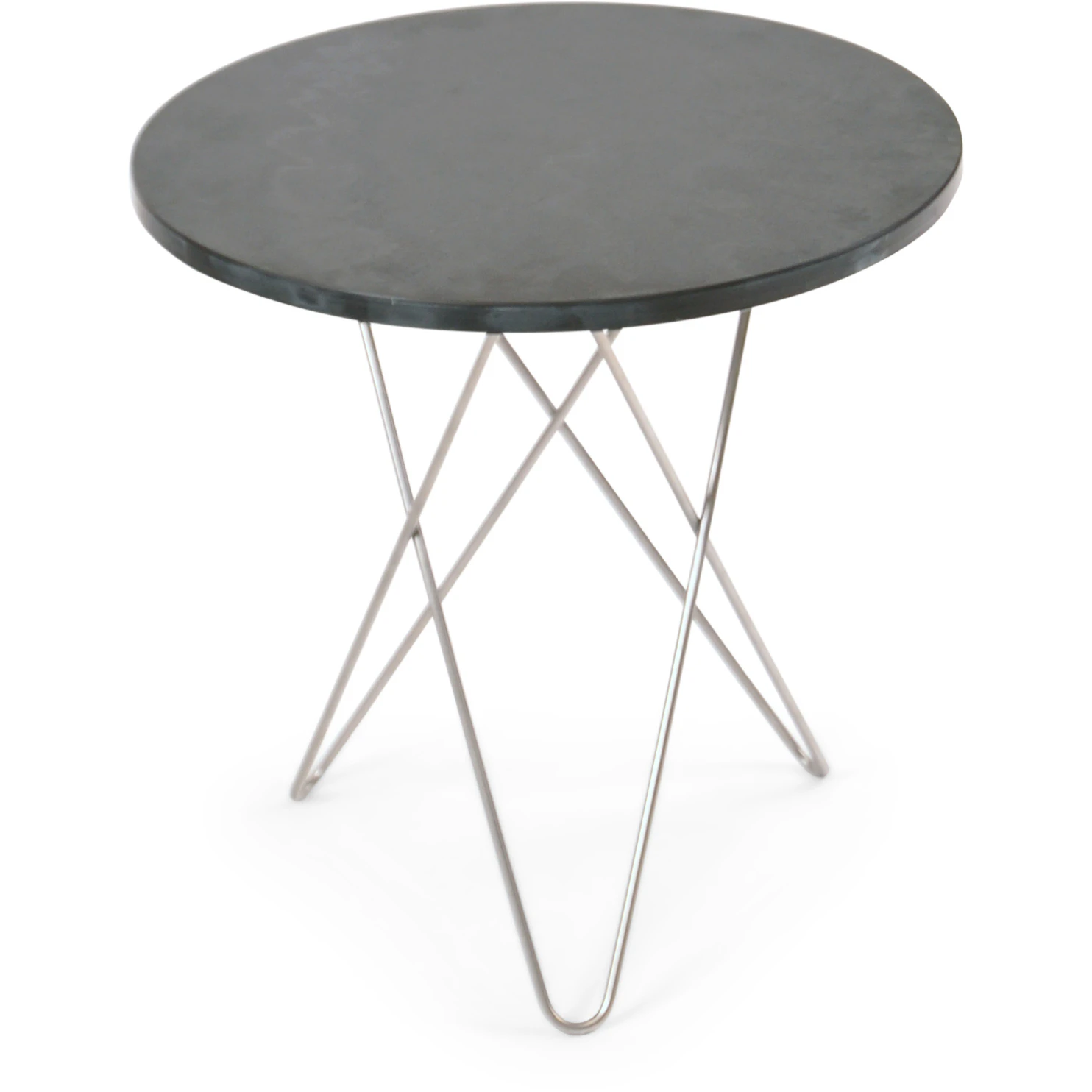 Ox Denmarq Tall Mini O Table Sidobord &Oslash;50 Cm St&aring;l/rustik Skiffer - Sidobord & Avlastningsbord Rostfritt St&aring;l Gr&aring; - OX30101-59