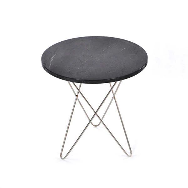 Ox Denmarq Tall Mini O Table Sidobord &Oslash;50 Cm St&aring;l/svart - Soffbord Marmor Svart - OX30101-24