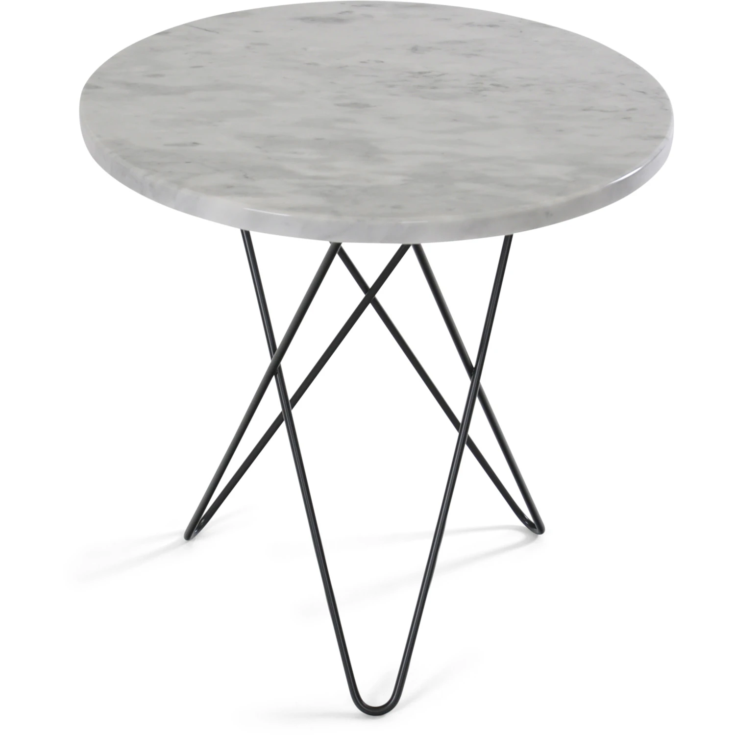 Ox Denmarq Tall Mini O Table Sidobord &Oslash;50 Cm Svart/vit - Sidobord & Avlastningsbord Marmor Svart - OX30102-21-1