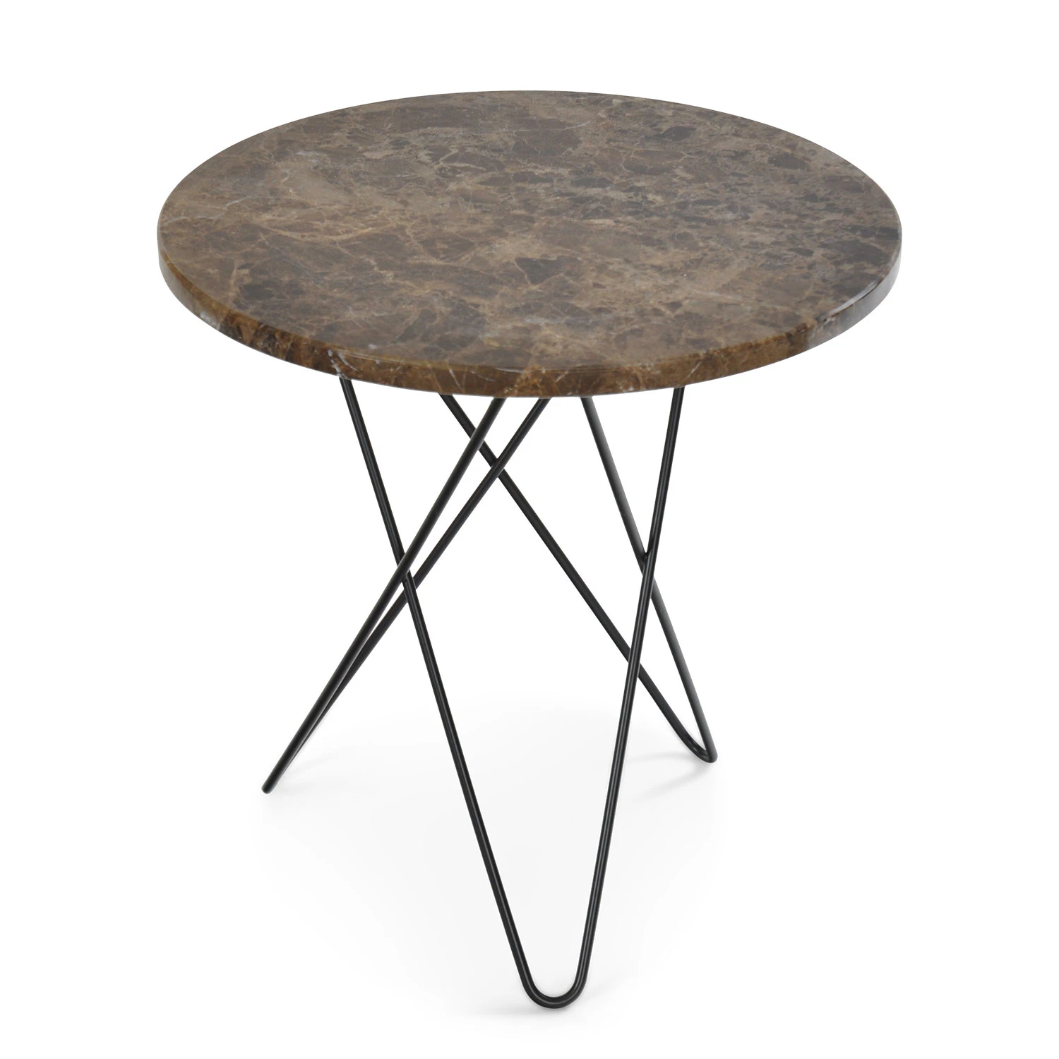 Ox Denmarq Tall Mini O Table Sidobord &Oslash;50 Cm Svart/brun - Soffbord Marmor Brun - OX30102-26
