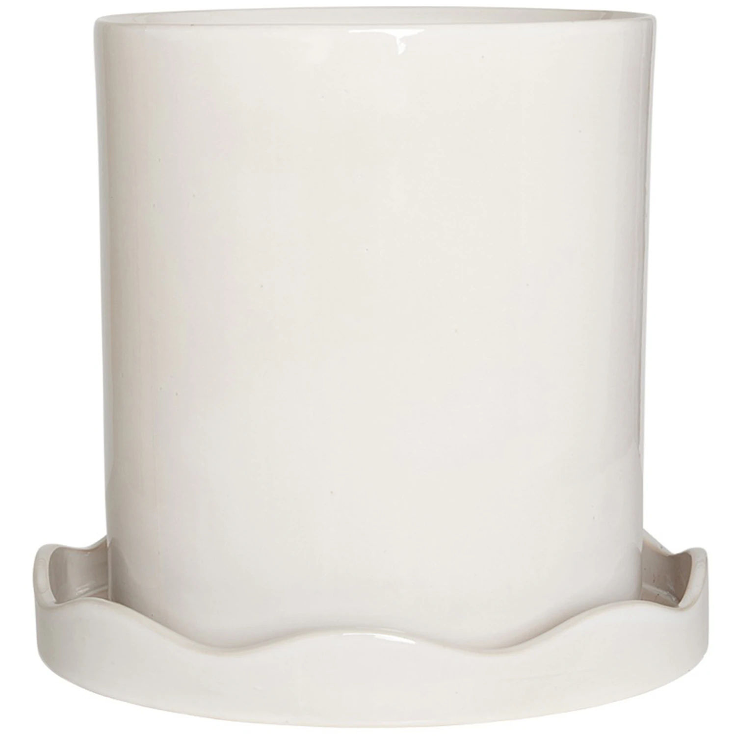 Oyoy Nami Kruka Med Fat H30 Cm Vit - Krukor Stengods Vit - L301400