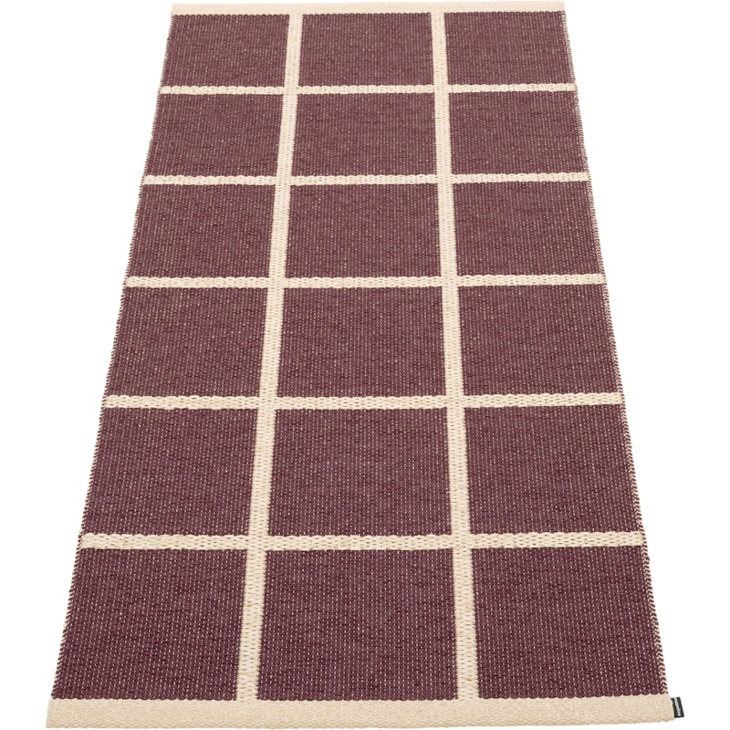 Criss Plastmatta Burgundy / Cream, 70x150 cm