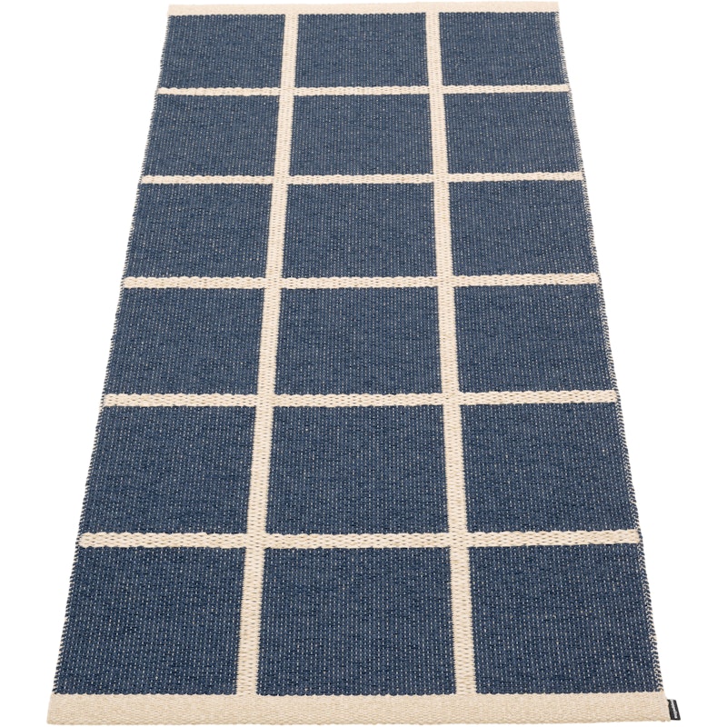Criss Plastmatta Dark Blue / Cream, 70x150 cm