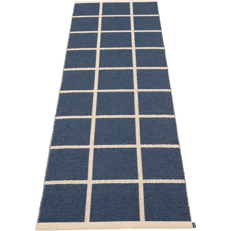 Criss Plastmatta Dark Blue / Cream, 70x225 cm
