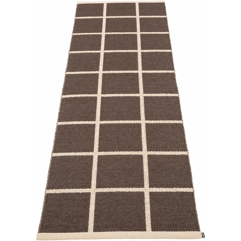 Criss Plastmatta Dark Brown / Cream, 70x225 cm