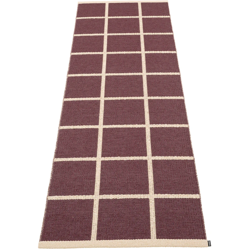 Criss Plastmatta Burgundy / Cream, 70x225 cm