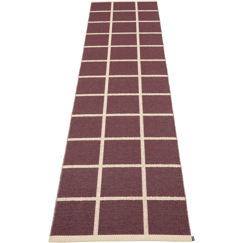 Criss Plastmatta Burgundy / Cream, 70x300 cm