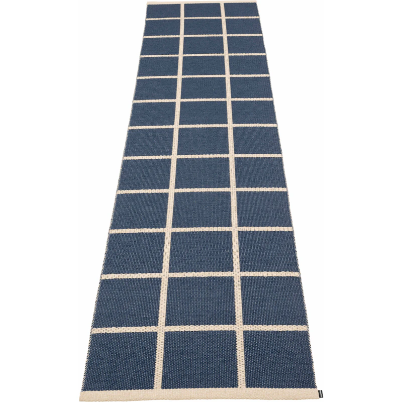 Criss Plastmatta Dark Blue / Cream, 70x300 cm