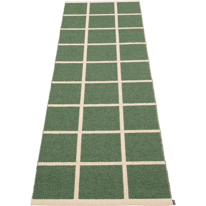 Criss Plastmatta Leaf / Cream, 70x225 cm