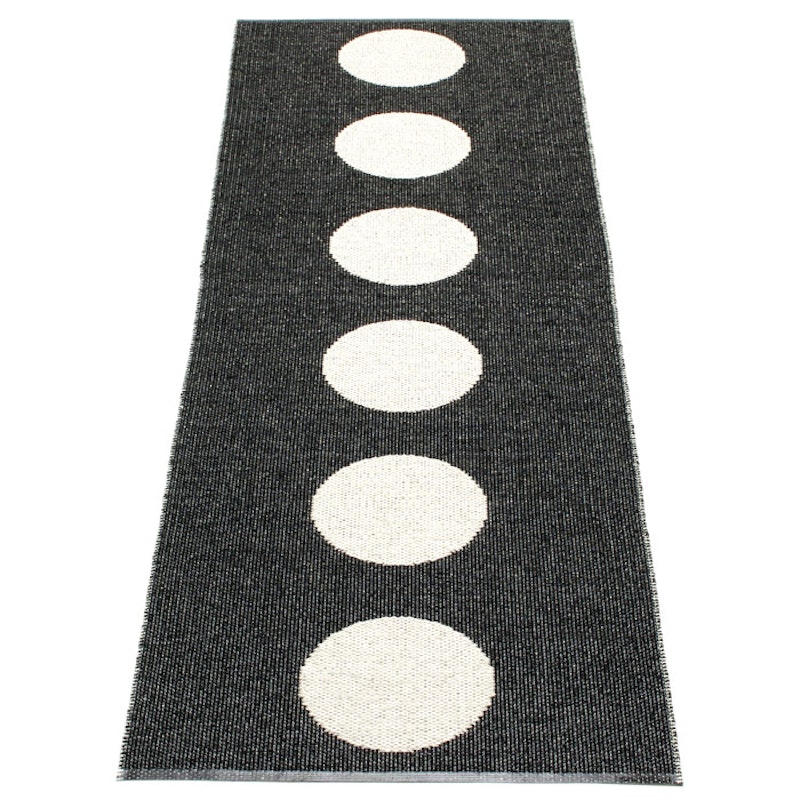 Vera Matta Svart / Vanilj, 70x225 cm