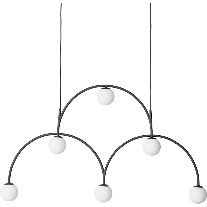 Bounce 116 Taklampa, Svart/Opalglas