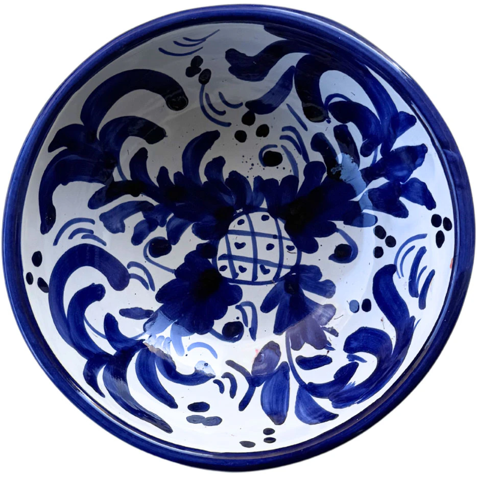 Piccola Home Positano Sk&aring;l 9 Cm Bl&aring; - Sk&aring;lar & Uppl&auml;ggningsfat Terrakotta Bl&aring; - CP0900-A-PO-BLUE