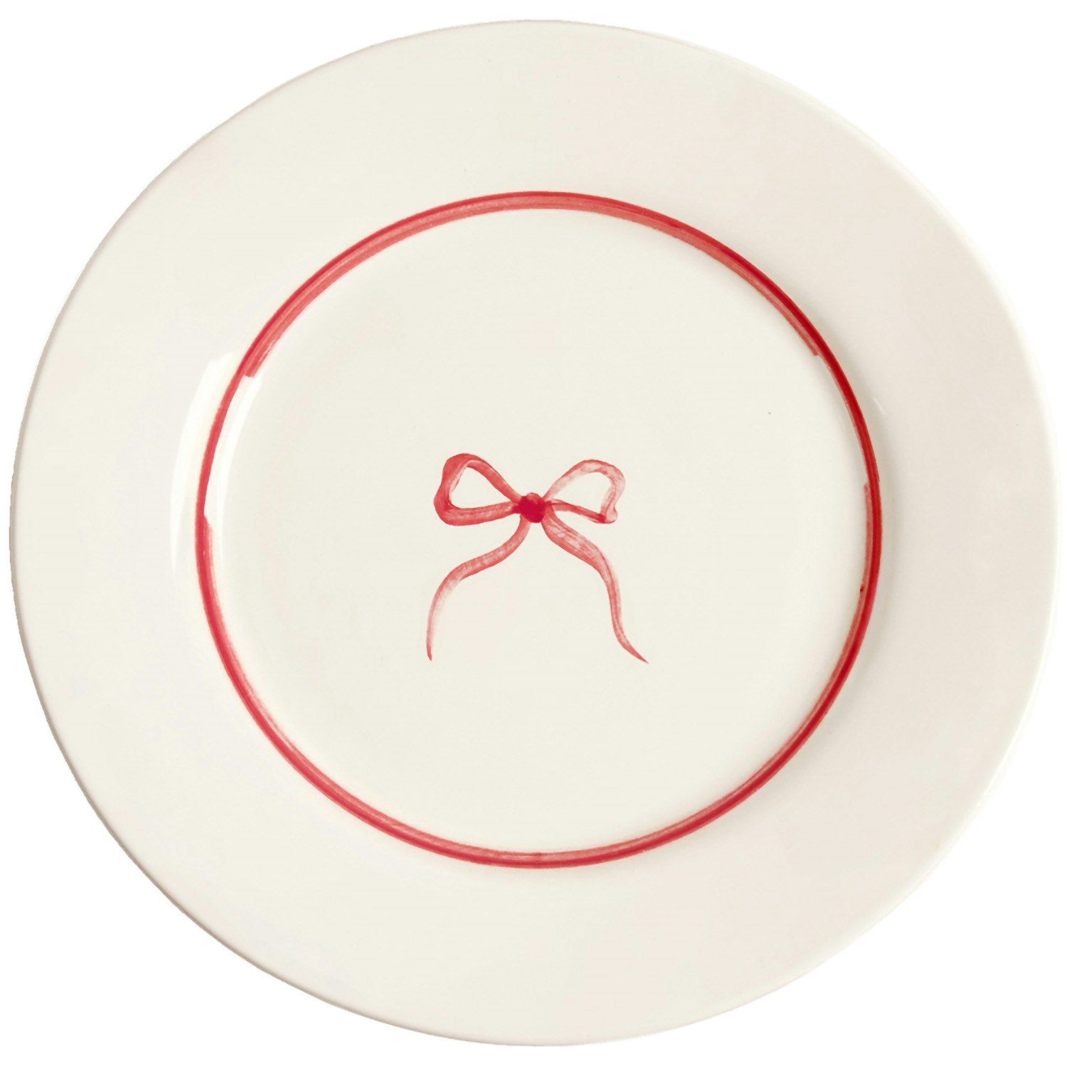 Pick a Poppy Bow Assiett 22 Cm M&ouml;rkrosa - Assietter Lergods M&ouml;rkrosa - C022213AW24-226