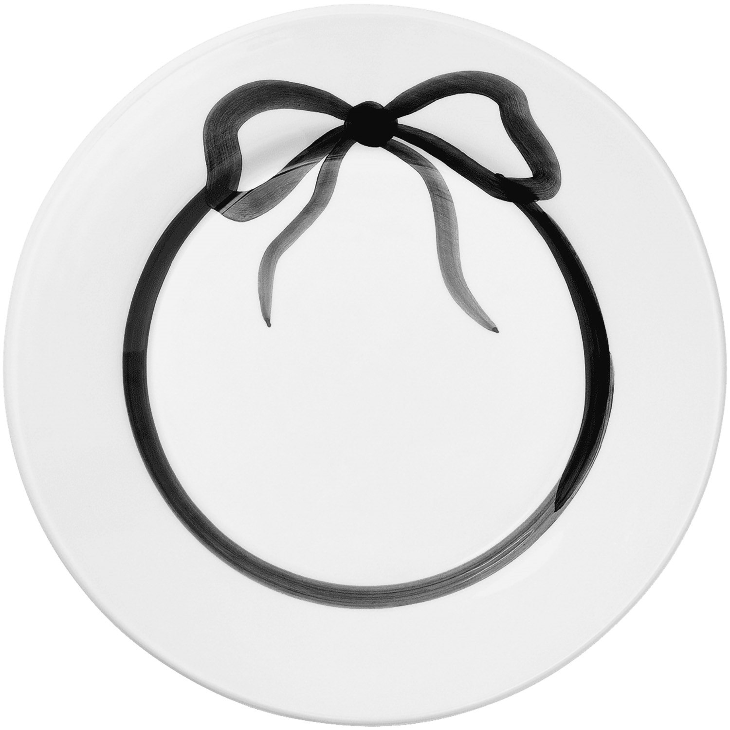 Pick a Poppy Bow Tallrik 28 Cm Svart - Mattallrikar Lergods Svart - C012822AW24-227