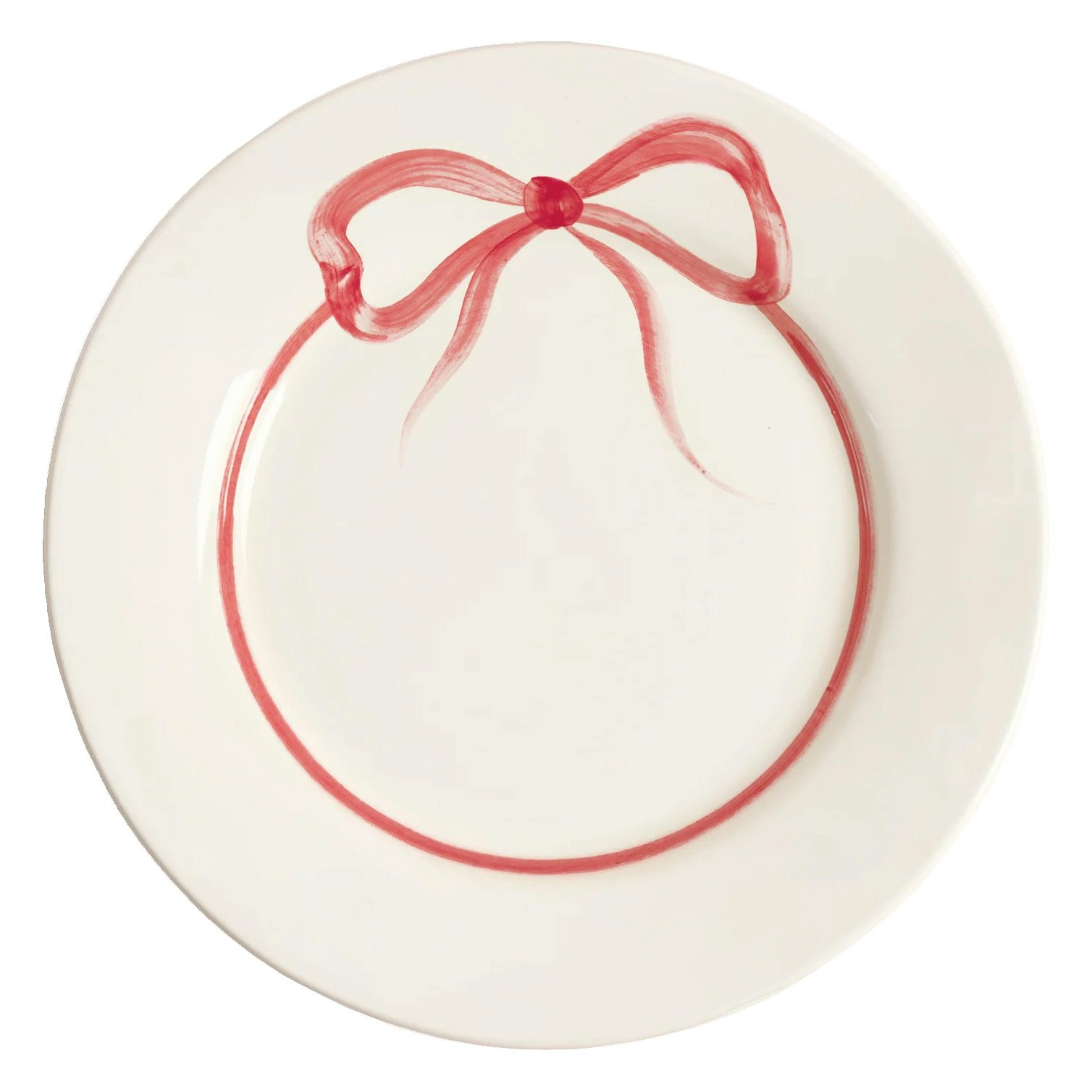 Pick a Poppy Bow Tallrik 28 Cm M&ouml;rkrosa - Mattallrikar Lergods M&ouml;rkrosa - C012813AW24-225