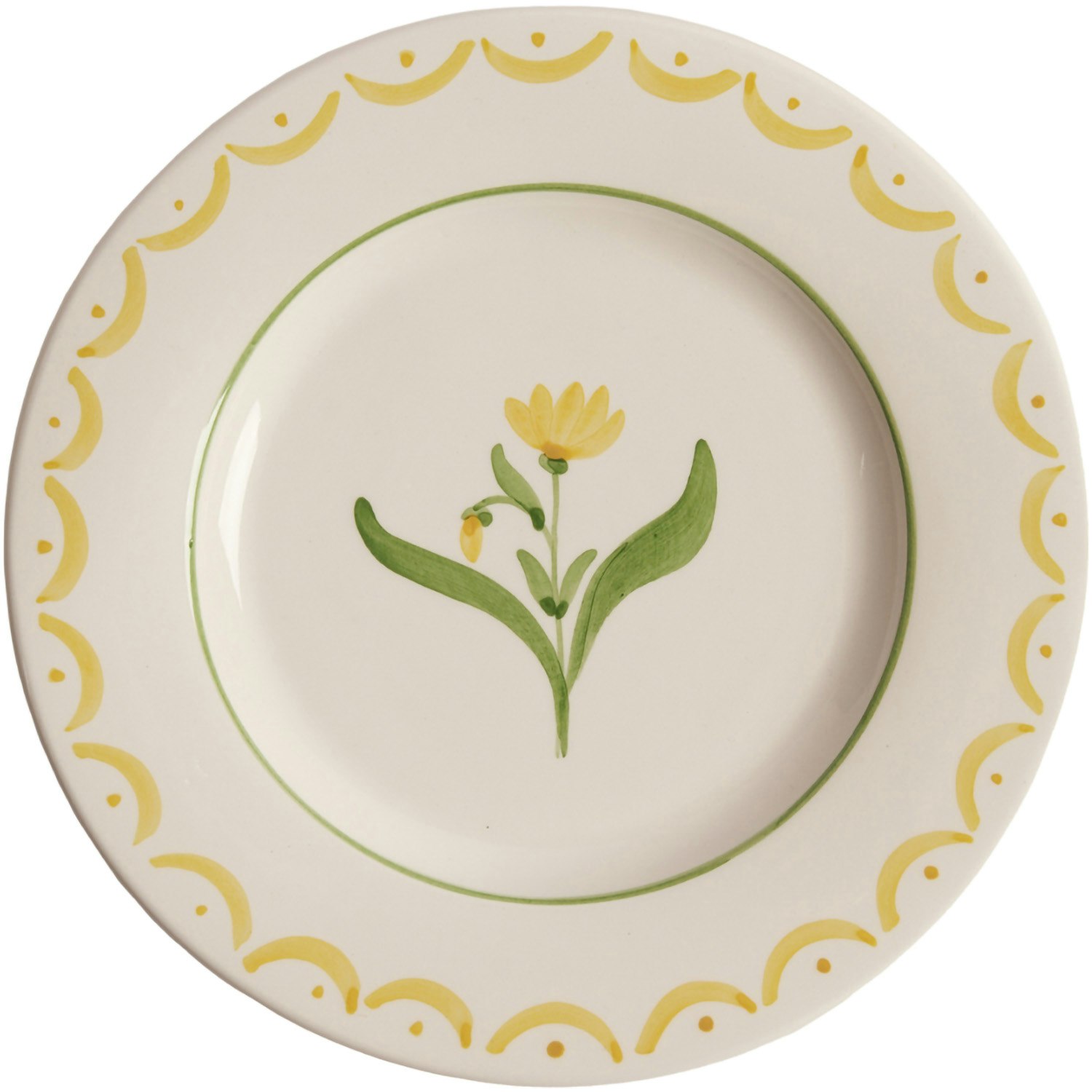 Pick a Poppy Cottage Flower Assiett 22 Cm Gul - Assietter Lergods Gul - C022216SS24-115