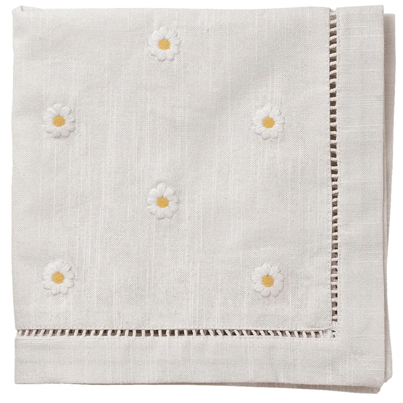 Daisy Bomullsservett 45x45 cm, Vit